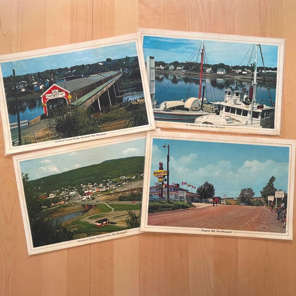 4 Large New Brunswick Souvenir Placemats - Vintage